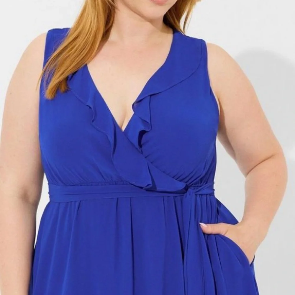 Mini Chiffon Ruffle Surplice Dress 0X